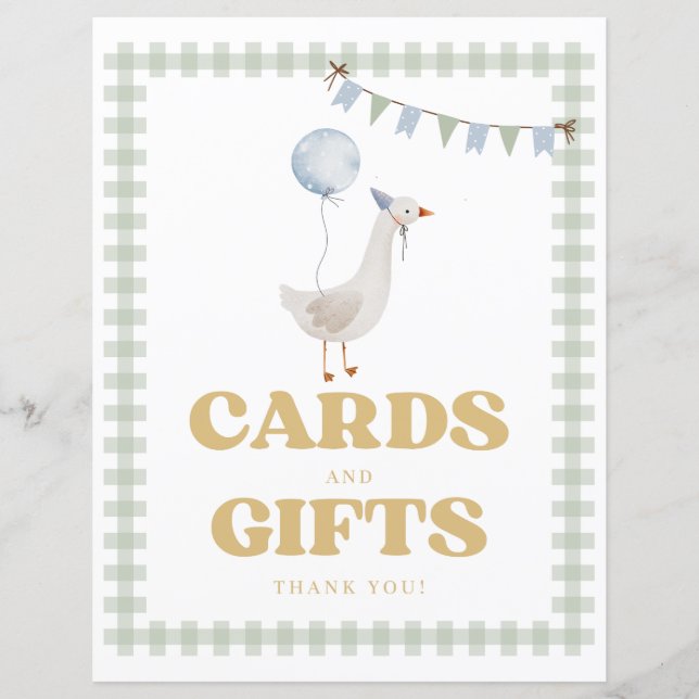 Green Gingham One Albern Goose Cards and Gifts Sig (Vorderseite)