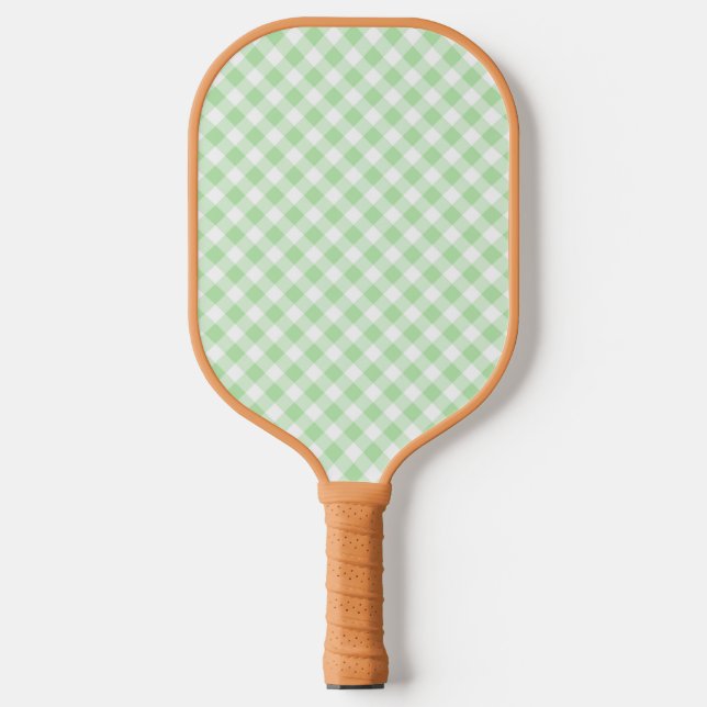 Green Gingham Pickleball Paddle-The Preppy Piece Pickleball Schläger (Vorderseite)