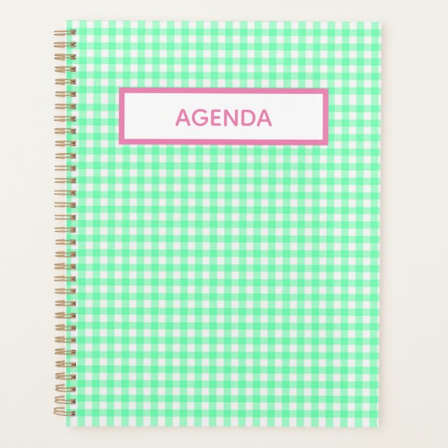 Green Gingham Planner Planer (Vorderseite)
