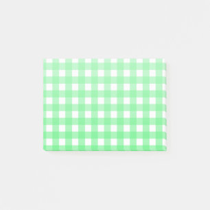 Green Gingham Post-it Klebezettel