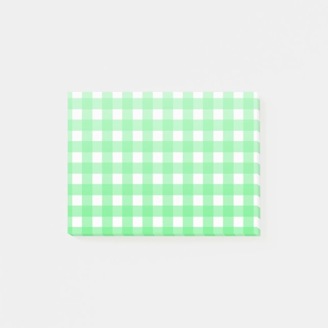Green Gingham Post-it Klebezettel (Vorderseite)