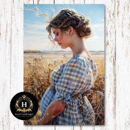 Green Gingham Prairie Girl Landschaft Découpage Seidenpapier