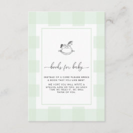 Green Gingham Rocking Rocking Pferd Book Request C Begleitkarte