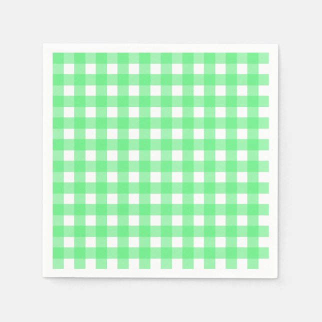 Green Gingham Serviette (Vorderseite)