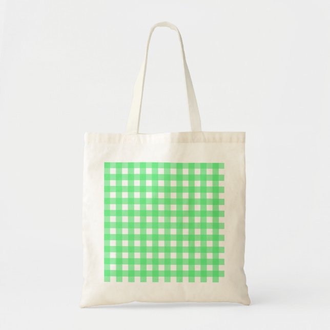 Green Gingham Tragetasche (Vorne)