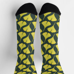 Green Gingko Leaf Nature Lover Botanischer Spaß Socken