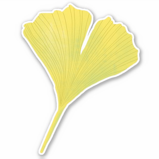 Green Gingko Leaf Nature Lover Botanisches Muster Aufkleber (Vorderseite)