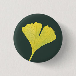 Green Gingko Leaf Nature Lover Botanisches Muster Button