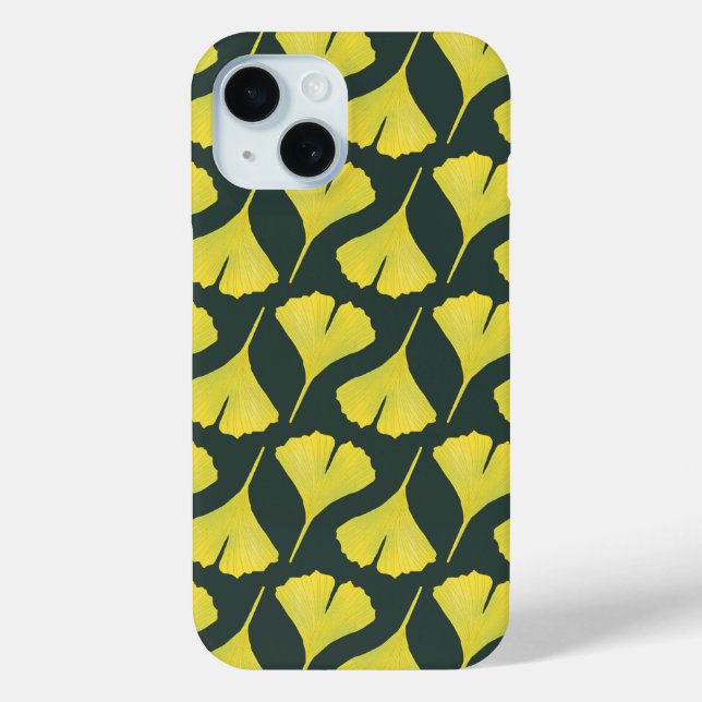 Green Gingko Leaf Nature Lover Botanisches Muster Case-Mate iPhone Hülle (Rückseite)