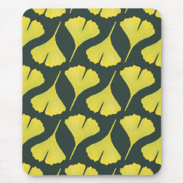 Green Gingko Leaf Nature Lover Botanisches Muster Mousepad
