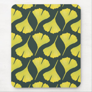 Green Gingko Leaf Nature Lover Botanisches Muster Mousepad