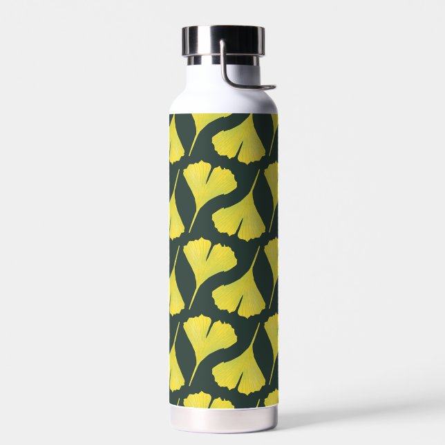 Green Gingko Leaf Nature Lover Botanisches Muster Trinkflasche (Links)