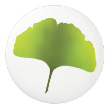 Green Ginko Leaf Knopf