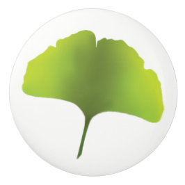 Green Ginko Leaf Knopf Keramikknauf