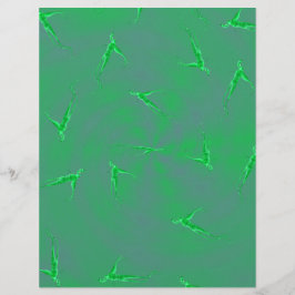 Green Ginseng Man Scrapbook Paper 2-Sided Page