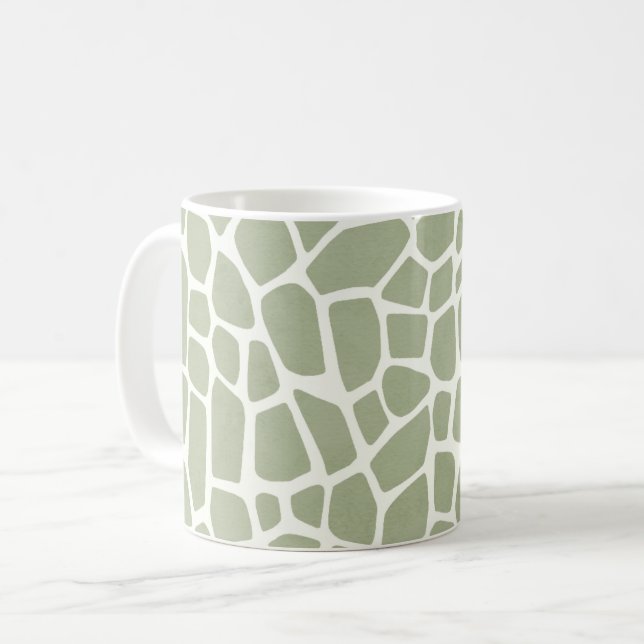 Green Giraffe Print Kaffeetasse (Vorderseite Links)