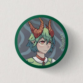 Green Girl, anime, cartoon Button