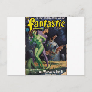 Green Girl / Duck Bats Postkarte