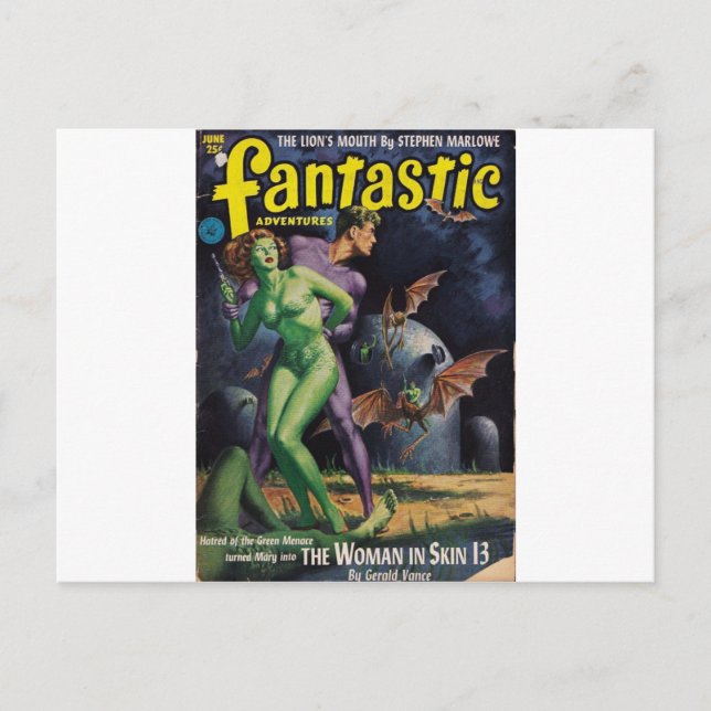 Green Girl / Duck Bats Postkarte (Vorderseite)