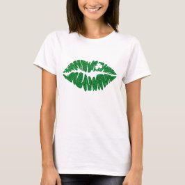 Green Girly Glitzer Kleeblatt Lips | St. Tri-Blend Shirt