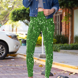 Green Glam Glitzer Sparkle St. Patrick's Day Leggings