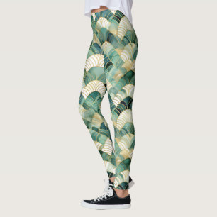 Green Glam Gold Abstrakt Leggings