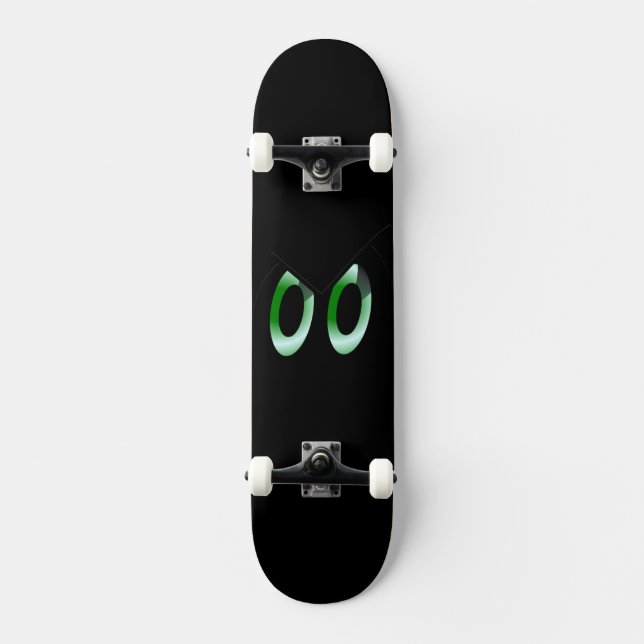 Green Glare Cartoons Eyes Skateboard (Vorderseite)