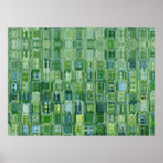 Green Glass Blocks Abstrakt Poster (Vorne)