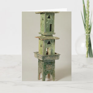 Green glazed model of a tower feiertagskarte