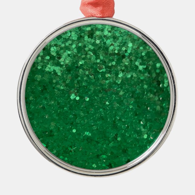 Green Glitter to Customize Ornament Aus Metall (Vorne)