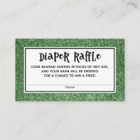 Green Glitzer Baby Dusche Windeln Raffelkarten