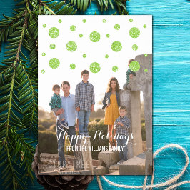 Green Glitzer Confetti Holiday Foto Card Feiertagskarte