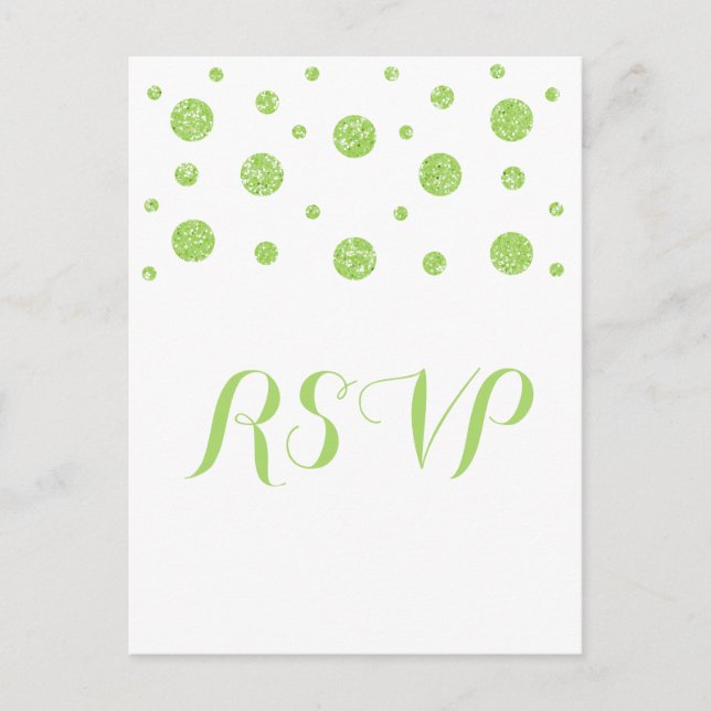 Green Glitzer Confetti Response Postkarte (Vorderseite)