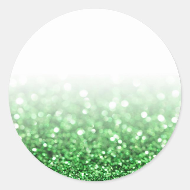 Green Glitzer Custom Trendy Runder Aufkleber (Vorderseite)