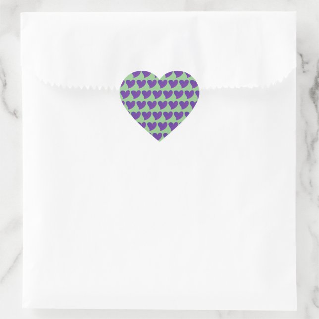 Green Glitzer Heart Herz-Aufkleber (Tasche)