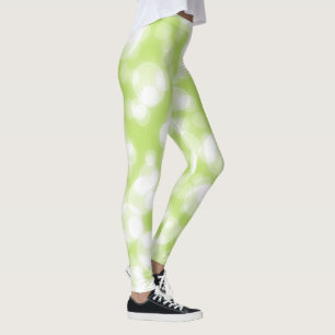 Green Glitzer Imitate Foil Bokeh Leggings