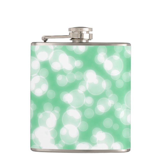 Green Glitzer Imitate Folie Confetti Flachmann (Vorderseite)