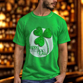 Green Glitzer Kleeblatt Happy St Patrick's Day T-S T-Shirt