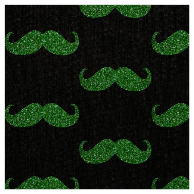 Green Glitzer Mustache Stoff (Muster)