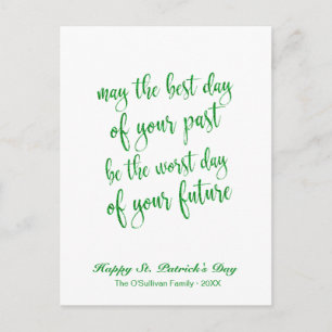 Green Glitzer Old Irish Sessing St. Patrick's Day Postkarte