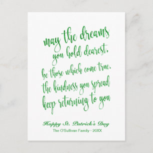 Green Glitzer Old Irish Sessing St. Patrick's Day Postkarte