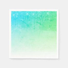 Green Glitzer Ombré Glam Glitzern Hübsches Party Serviette