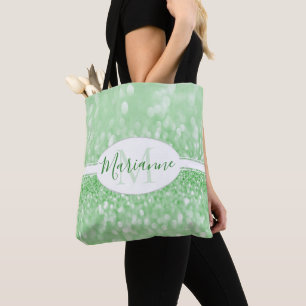 Green Glitzer Personalisieren Tote-Tasche