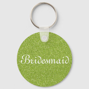 Green Glitzer Personalisiert Bridesmaid Schlüsselanhänger