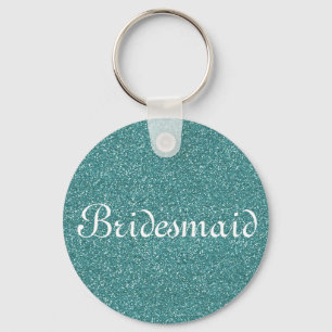 Green Glitzer Personalisiert Bridesmaid Schlüsselanhänger