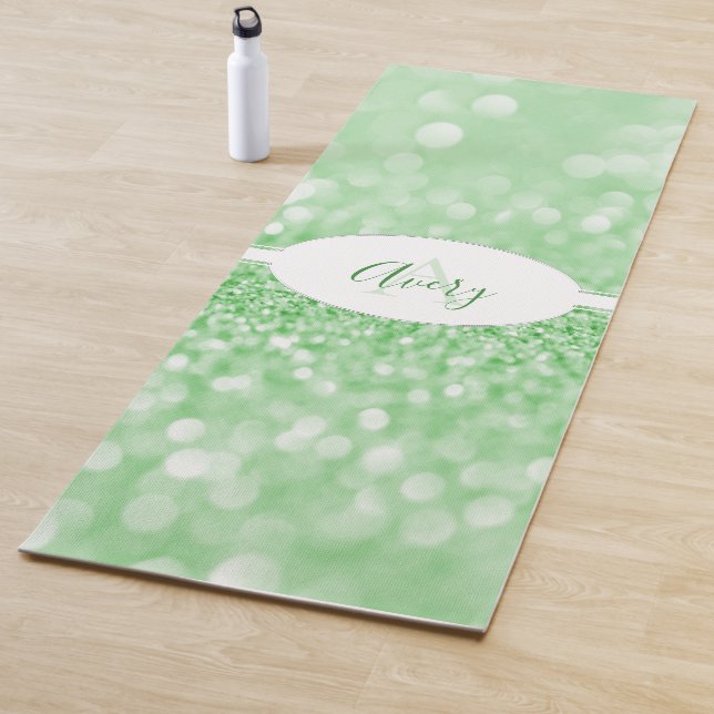 Green Glitzer Personalize Yoga Mat Yogamatte (Beispiel)