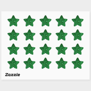 Green Glitzer Sparkle Funkelnd Muster Feiern Stern-Aufkleber