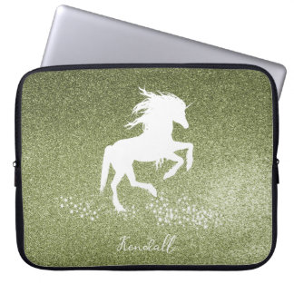 Green Glitzer Unicorn Notebook-Sieb Laptopschutzhülle