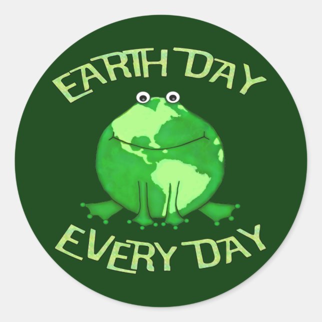 Green Globe Frog Environment Recycle Aufkleber (Vorderseite)