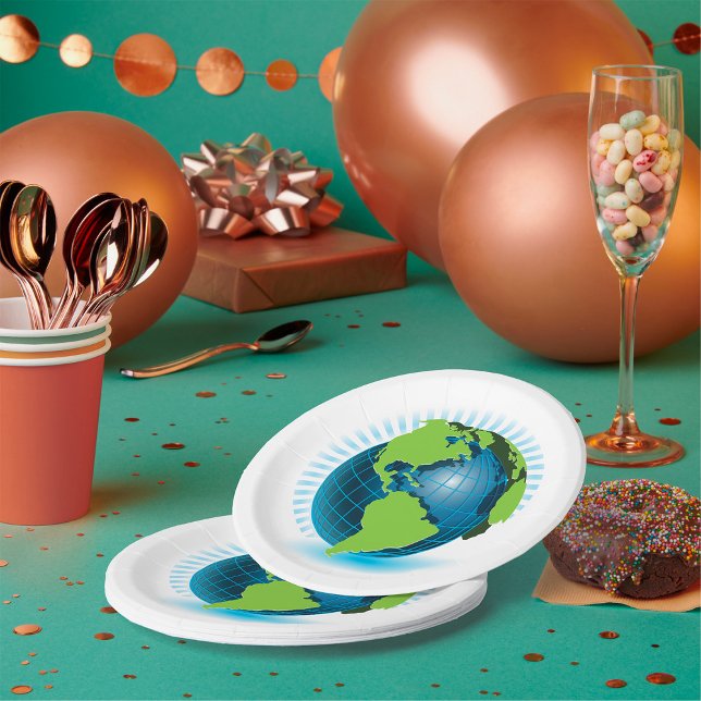 Green Globe Pappteller (Von Creator hochgeladen)
